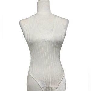 NWOT Free people Ribbed white body suit